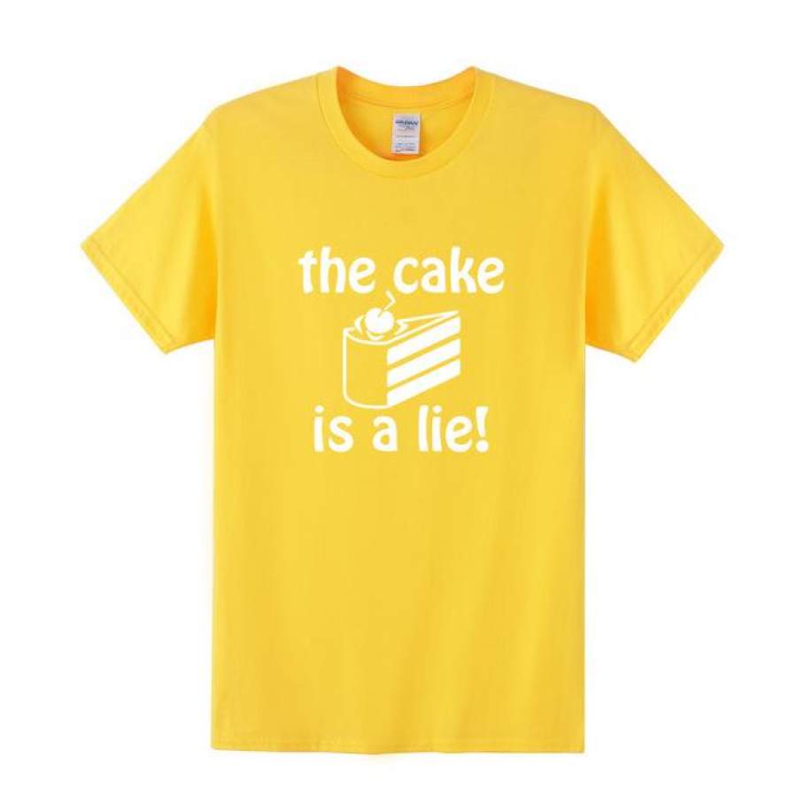 Summer Men The Cake is A Lie Men Game Short Sleeve T-Shirt cotton Tops