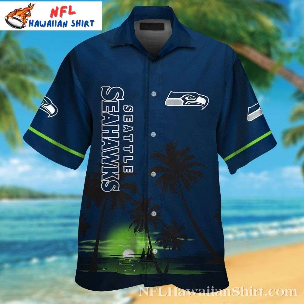 Seattle Seahawks Shoreline Spirit Hawaiian Shirt  Tropical Dusk