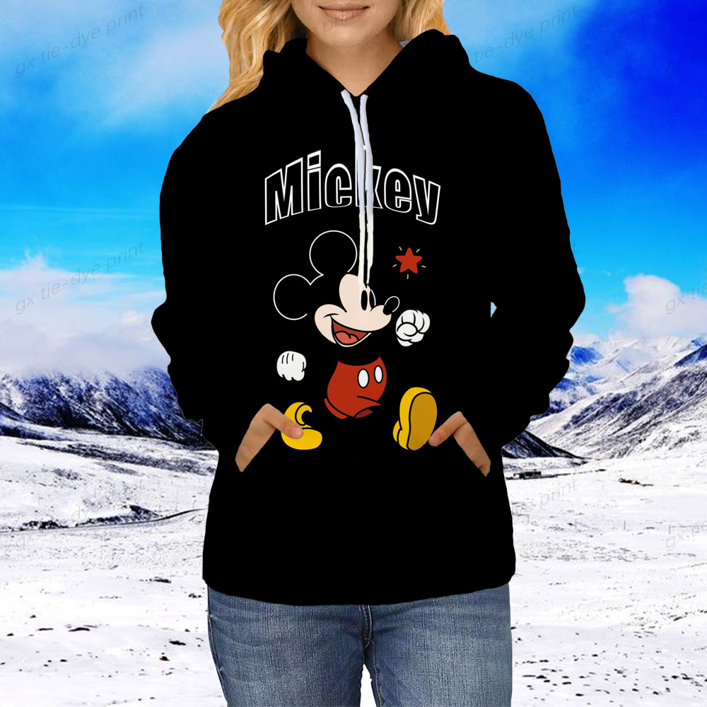 2022 New Mickey Minnie Hoodie Disney Pullover Couple Women’s Hooded Y2k Clothes Men’s Hooded Sweatshirt Children’s Clothing alx