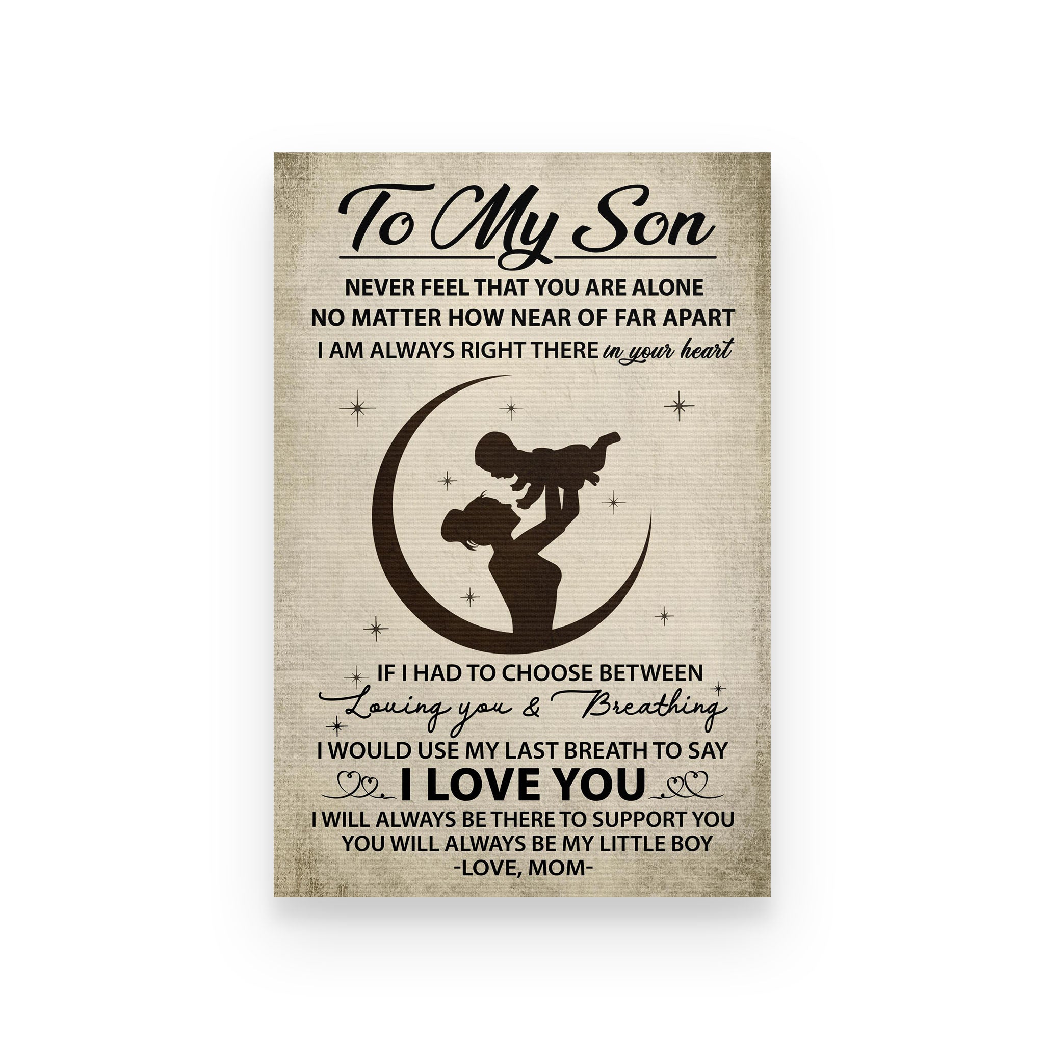 Poster family mom to son never feel that you are alone