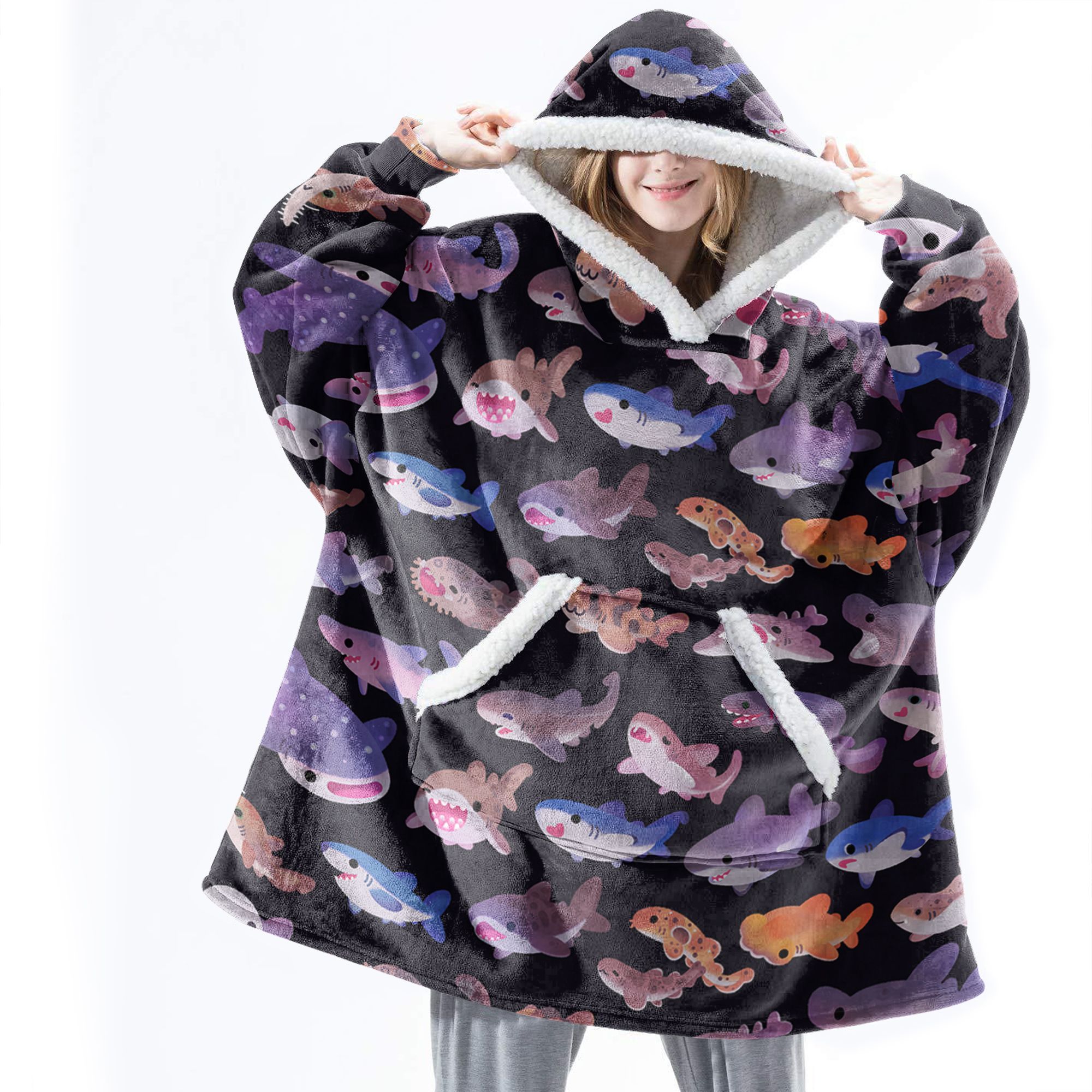 Shark The Fluffy Humongous Hoodie, Cute Shark The Fluffy Humongous Hoodie