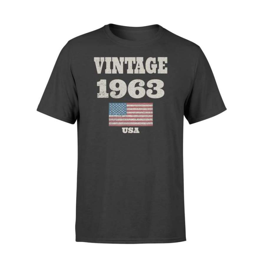 56th Birthday Gift Vintage Usa Flag 1963 Design – Standard T-shirt