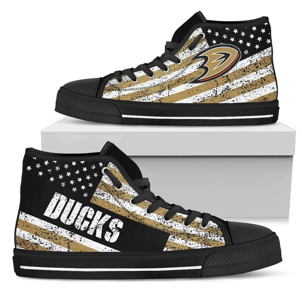 America Flag Anaheim Ducks High Top Shoes