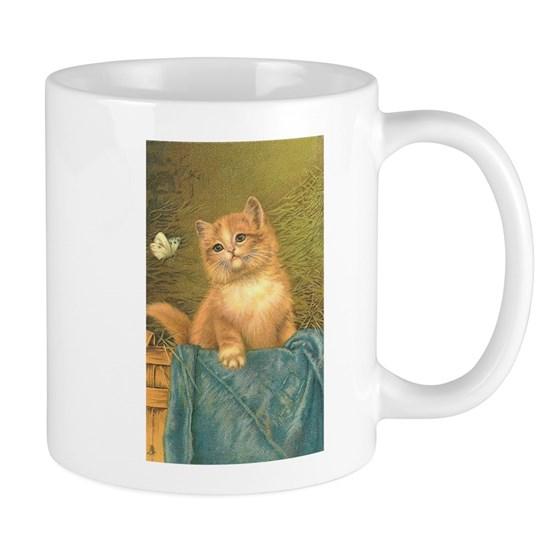 Orange Kitten With Butterfly Mug