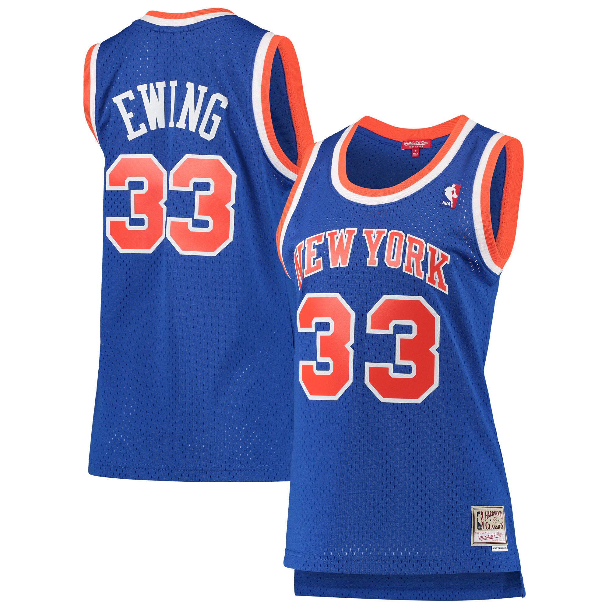 Patrick Ewing New York Knicks Mitchell & Ness Women's 1991/92 Hardwood Classics Swingman Jersey – Blue