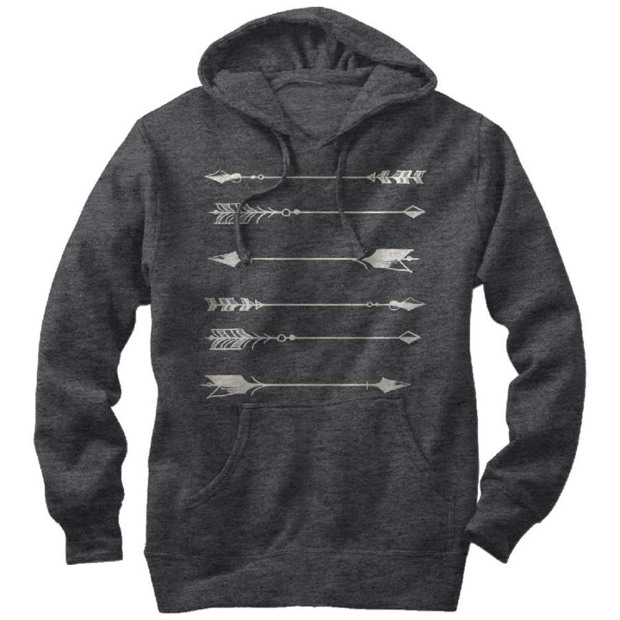 Lost Gods Men’s Classic Arrow  Lightweight Hoodie Charcoal Heather