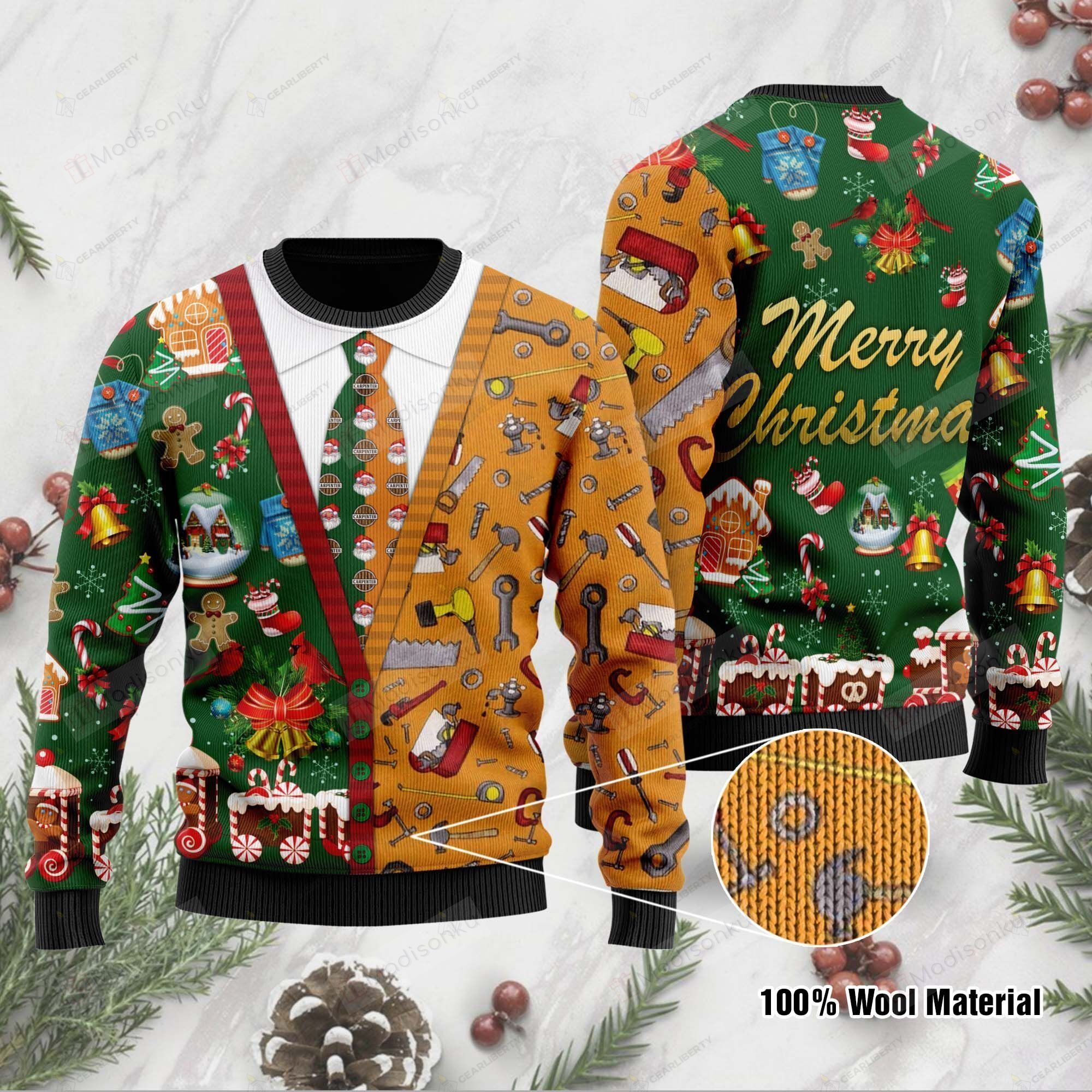 Carpenter Merry Christmasfor Unisex Ugly Christmas Sweater, All Over Print Sweatshirt