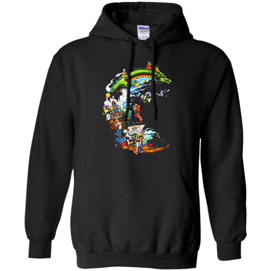 AGR Mashup Anime 3D Bleach Dragon Ball Naruto One Piece Hoodie