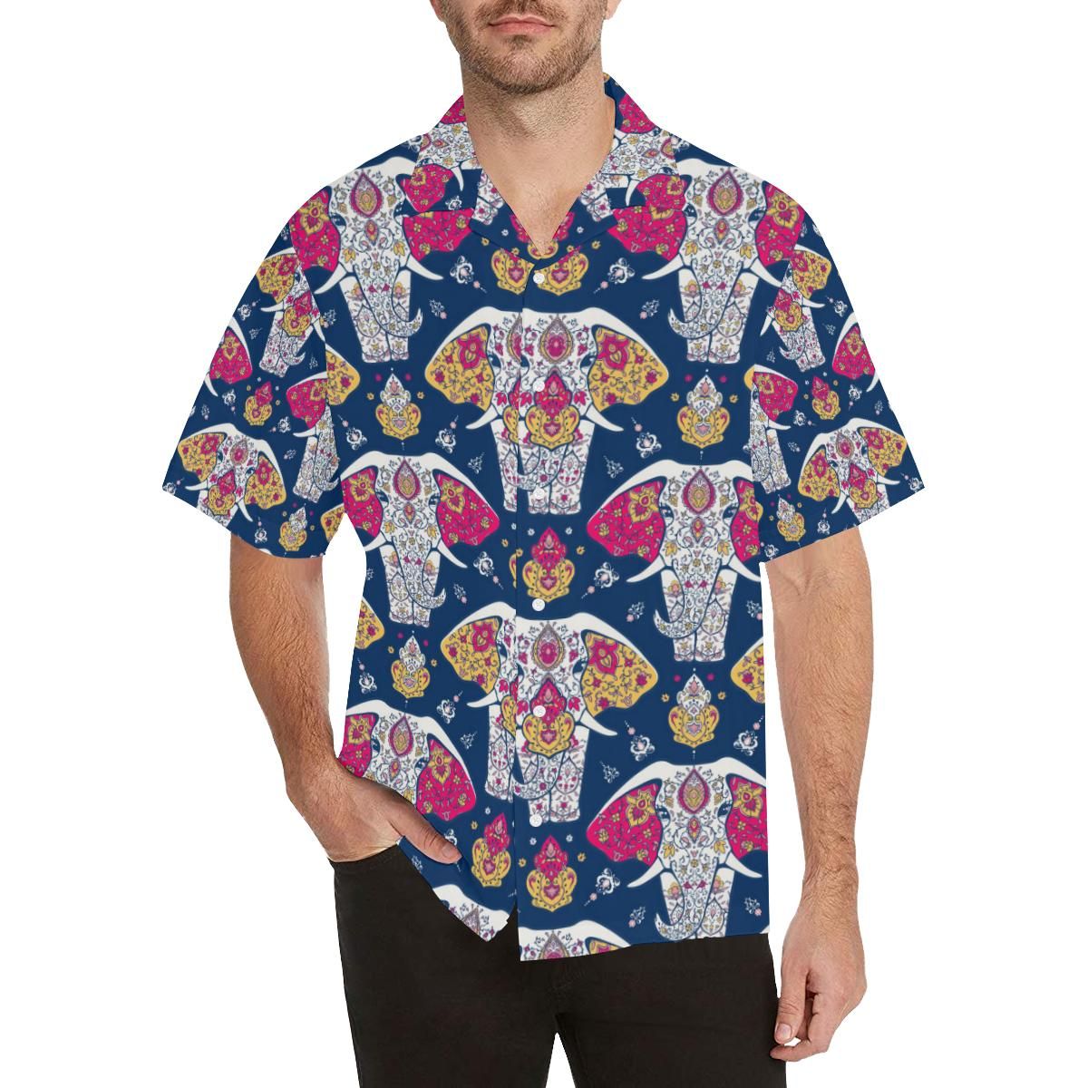 Elephant Pattern All Over Print Hawaii Shirt Ha14195