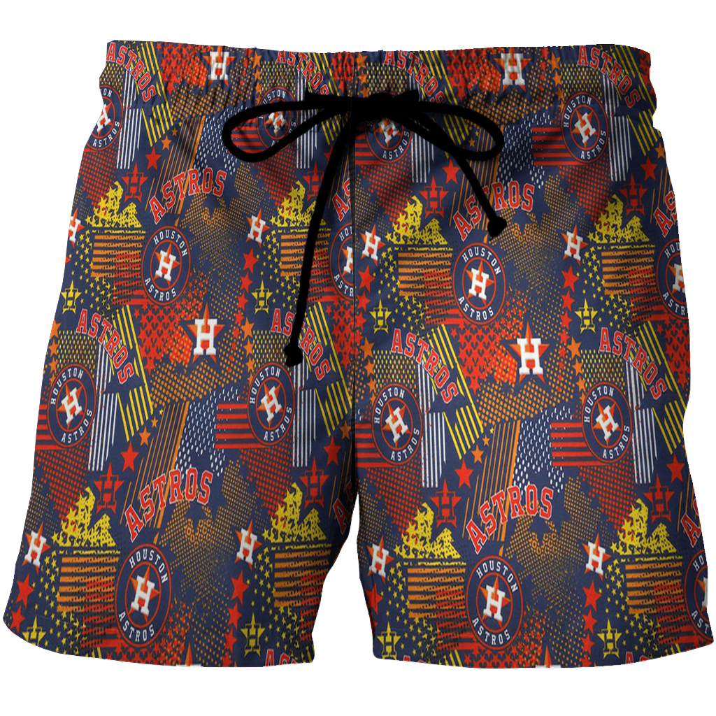 Houston Astros Emblem V11 3D All Over Print Summer Beach Hawaiian Short