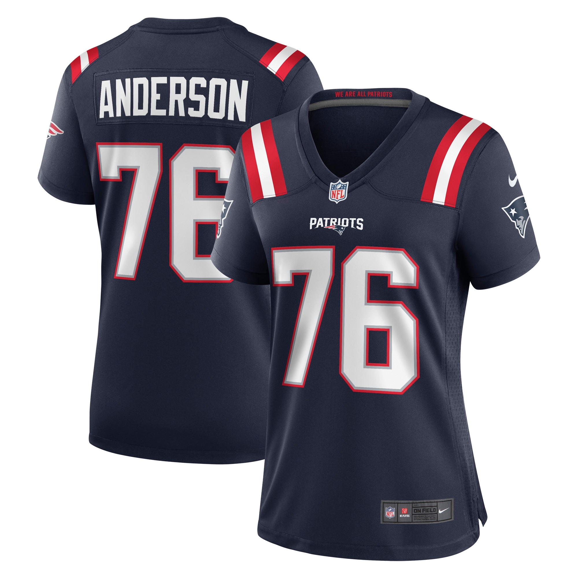 Women’s New England Patriots Calvin Anderson Navy Game Jersey