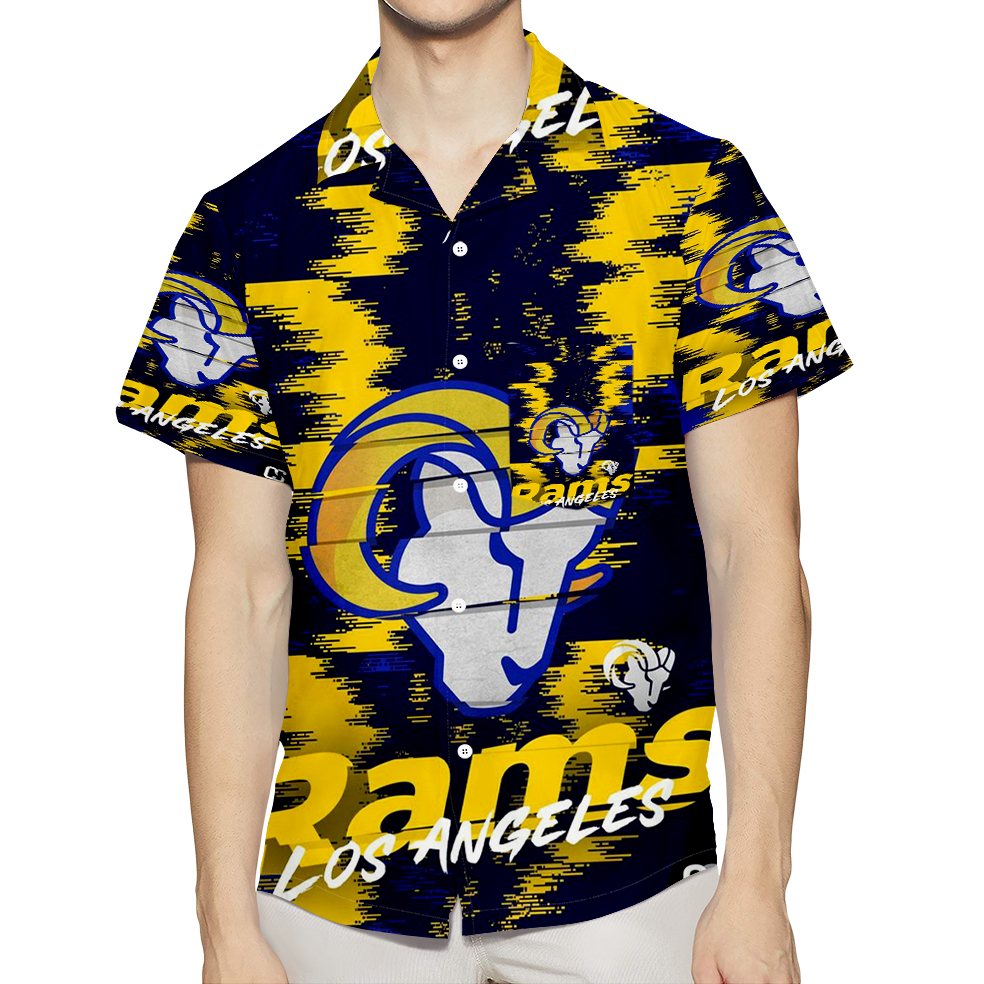 Los Angeles Rams Zigzag 3D All Over Print Summer Beach Hawaiian Shirt With Pocket