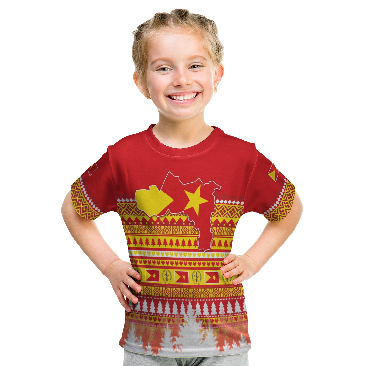 Tigray T Shirt Kid Merry Christmas Mix African Pattern Lt13