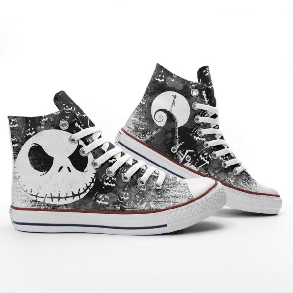 Nightmare Before Christmas Custom Sneakers, Tim Burton Shoes, Jack Skellington Hand Painted Shoes, Christmas Gift, Prospect Avenue