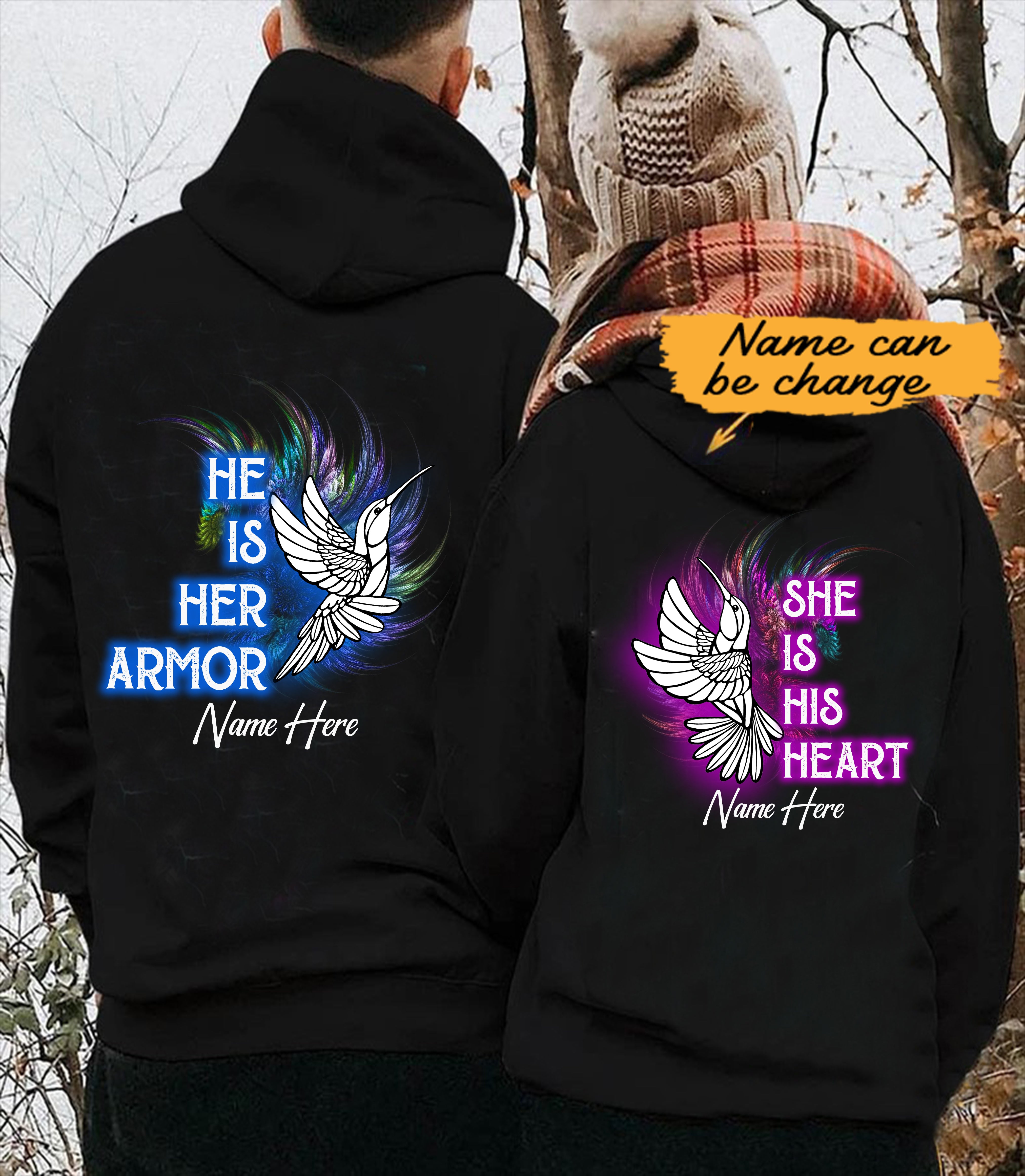 Personalized HummingBird King And Queen Custom Name Love Gift For HummingBird Lover  Couple – Standard Hoodie