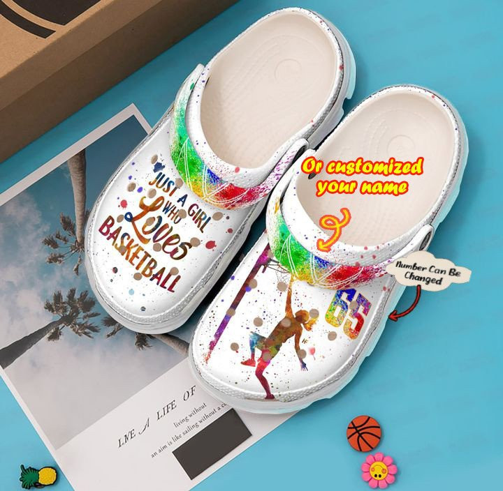 Basketball Personalized Just A Girl Who Loves clog Shoes Basketball