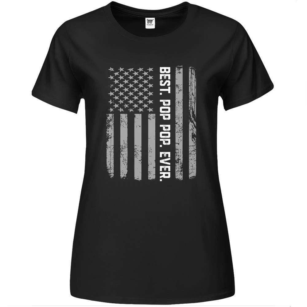 Best Pop Pop Ever Vintage American Flag For Dad Papa Premium Womens Tshirts