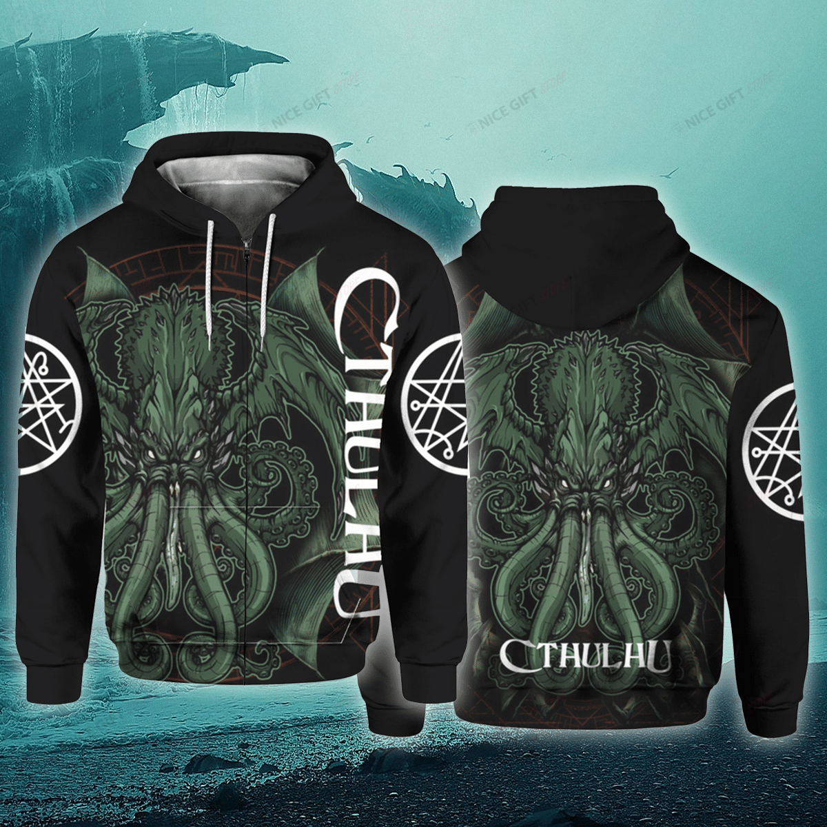 Cthulhu Zip Hoodie 3D 3Zh-K0G4