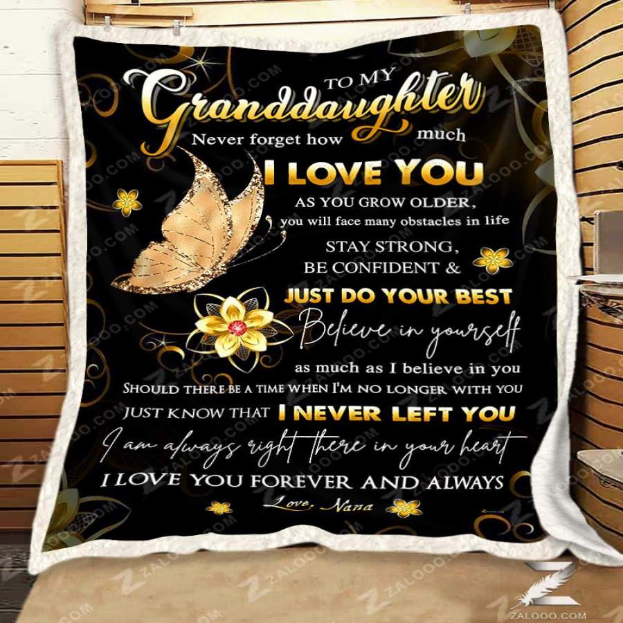 Zl – Fleece blanket – Butterfly – To my granddaughter – I never left you