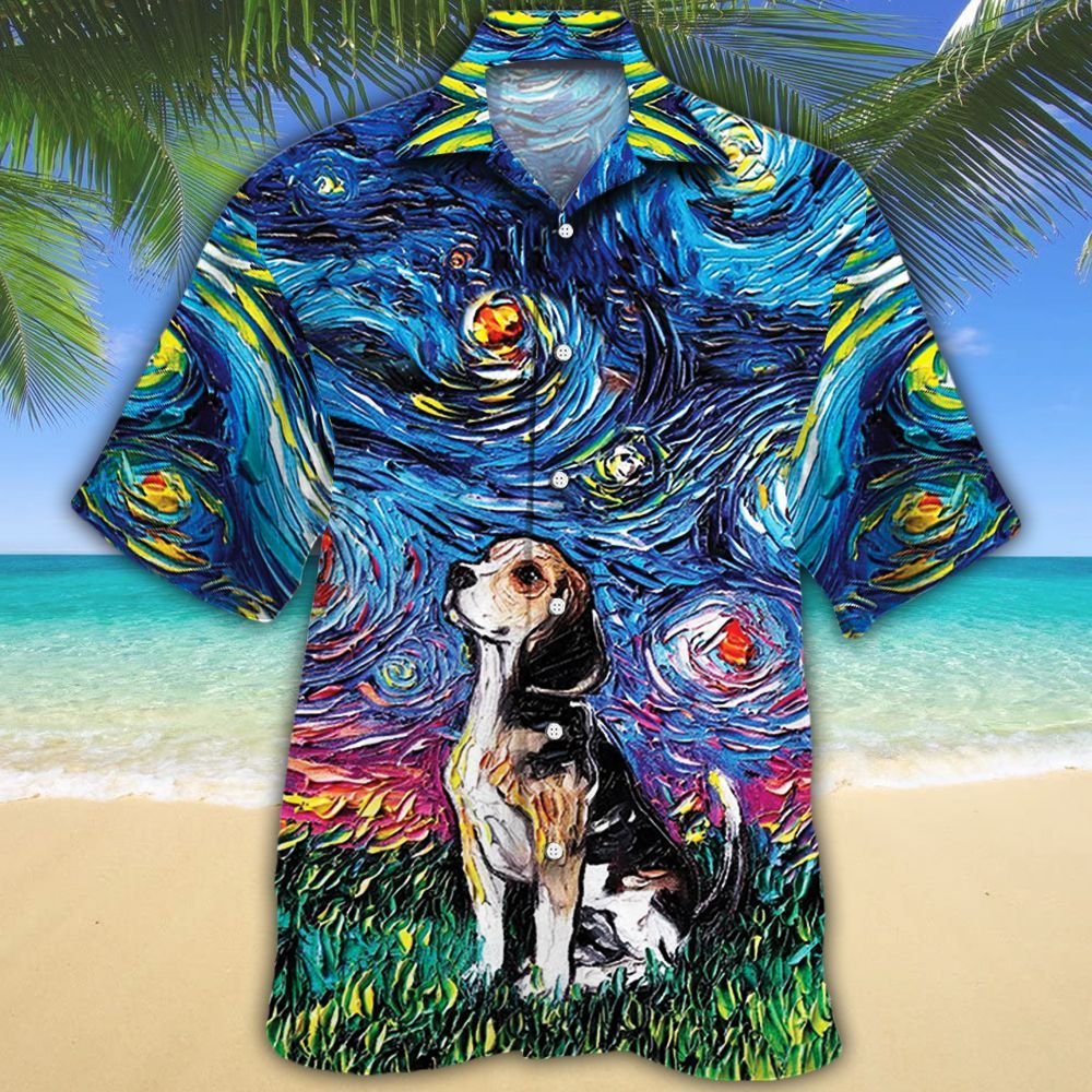 Beagle Dog Lovers Night For Man And Woman Print Short Sleeve Hawaiian Shirt Y97