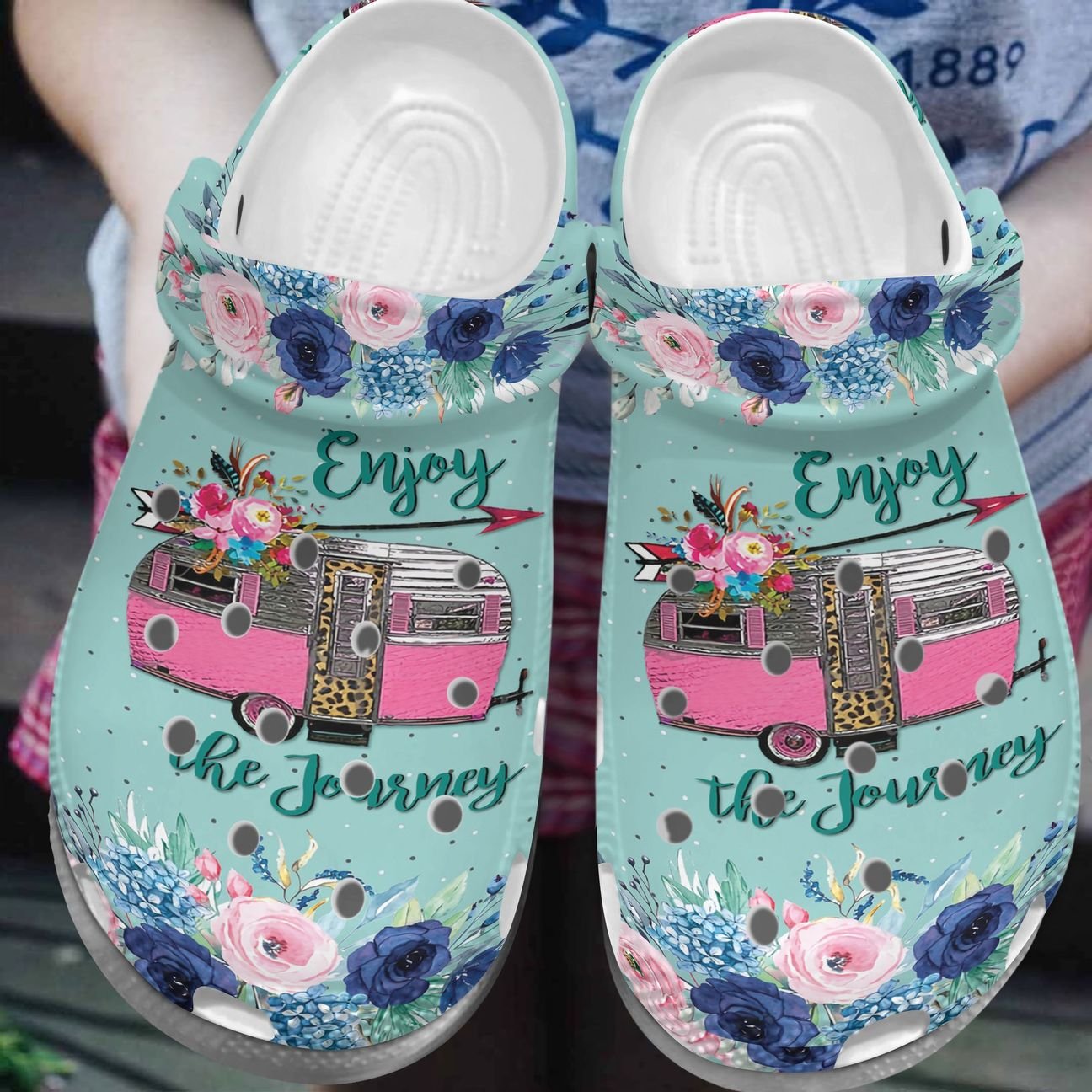 Camping Personalized Clog, Custom Name, Text, Color, Number Fashion Style For Women, Men, Kid, Print 3D Enjoy The Journey