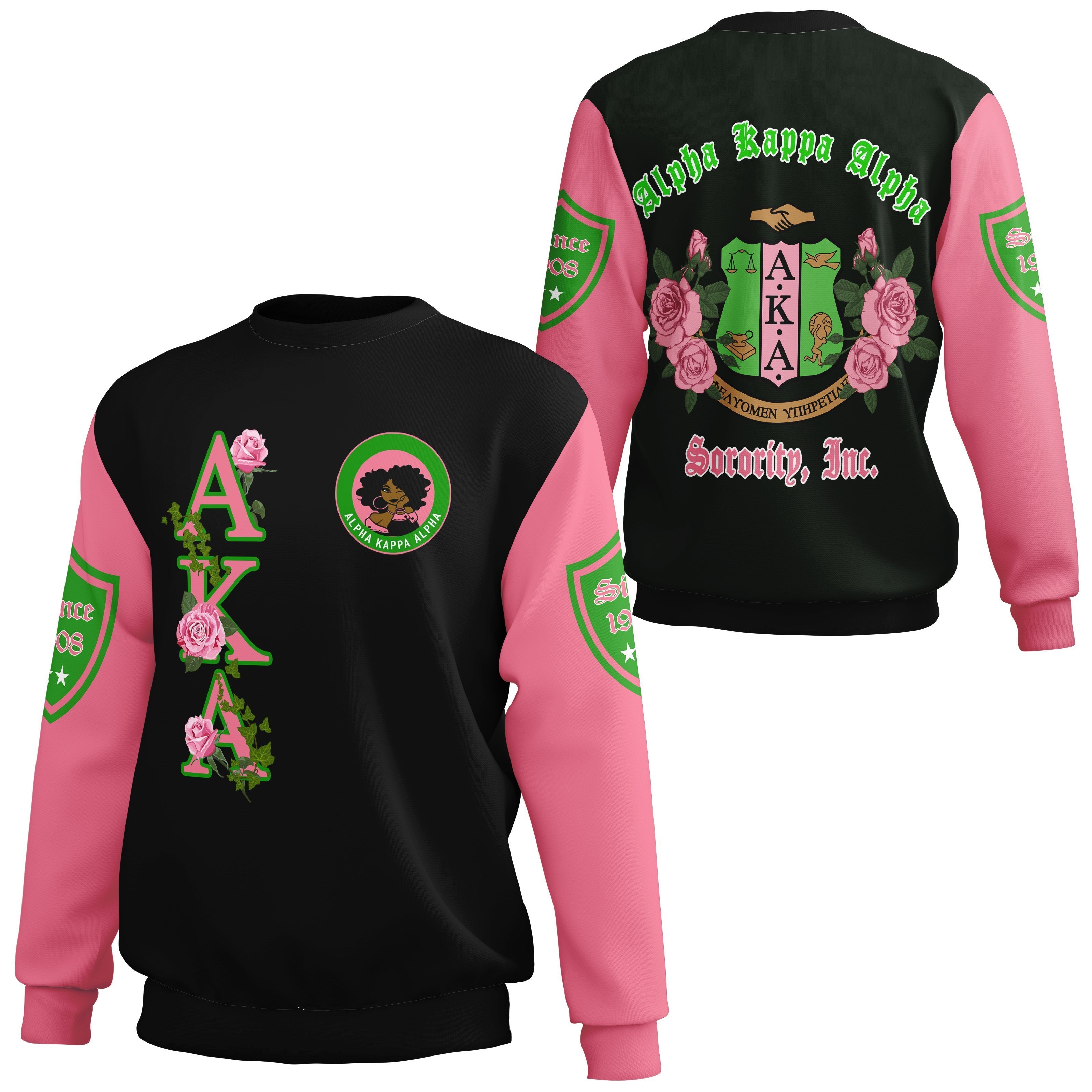 Greek Life Sweatshirt – Alpha Kappa Alpha Pink Rose Sweatshirt