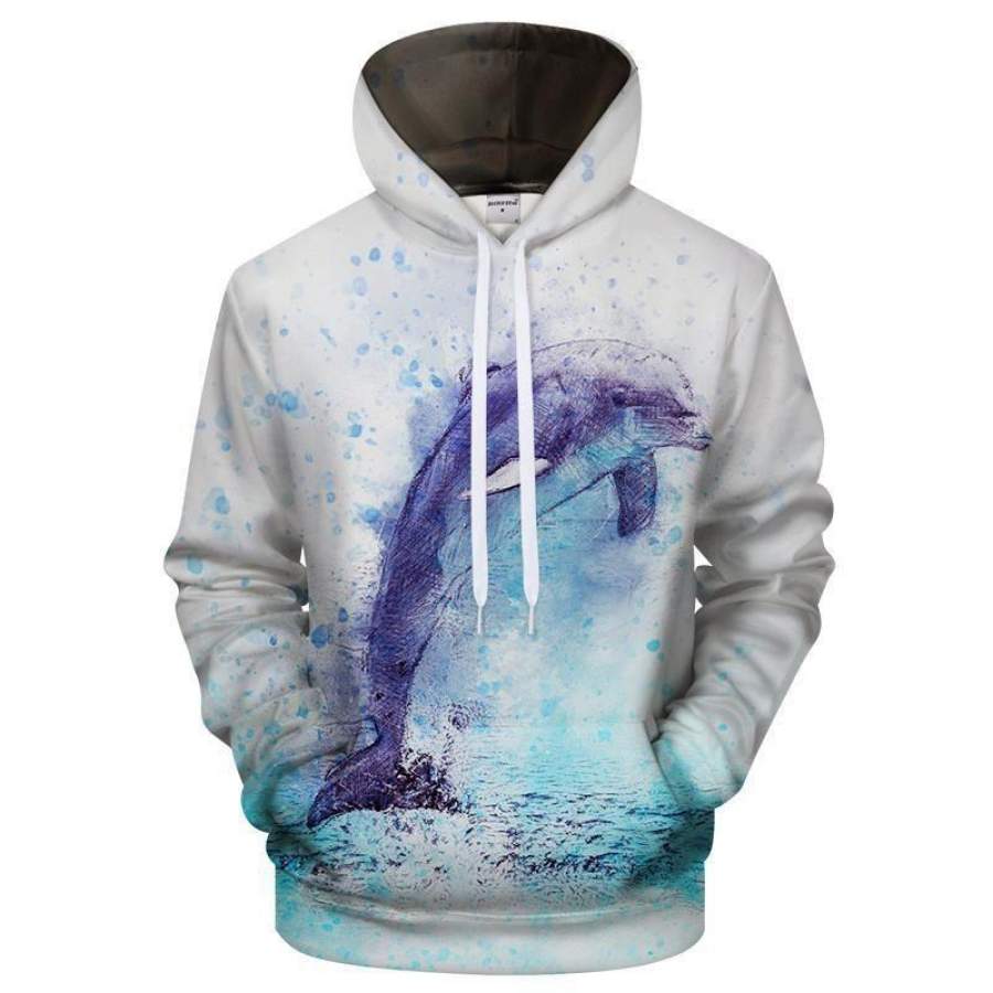 Dolphin Art Hoodie Unisex 3D All Over Print