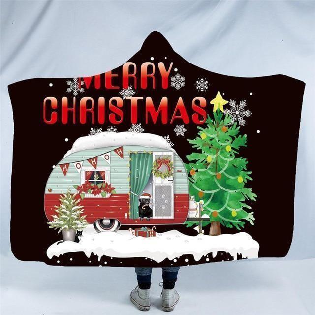 X-Mas Bus Car Hooded Blanket Christmas Decoration Ideas