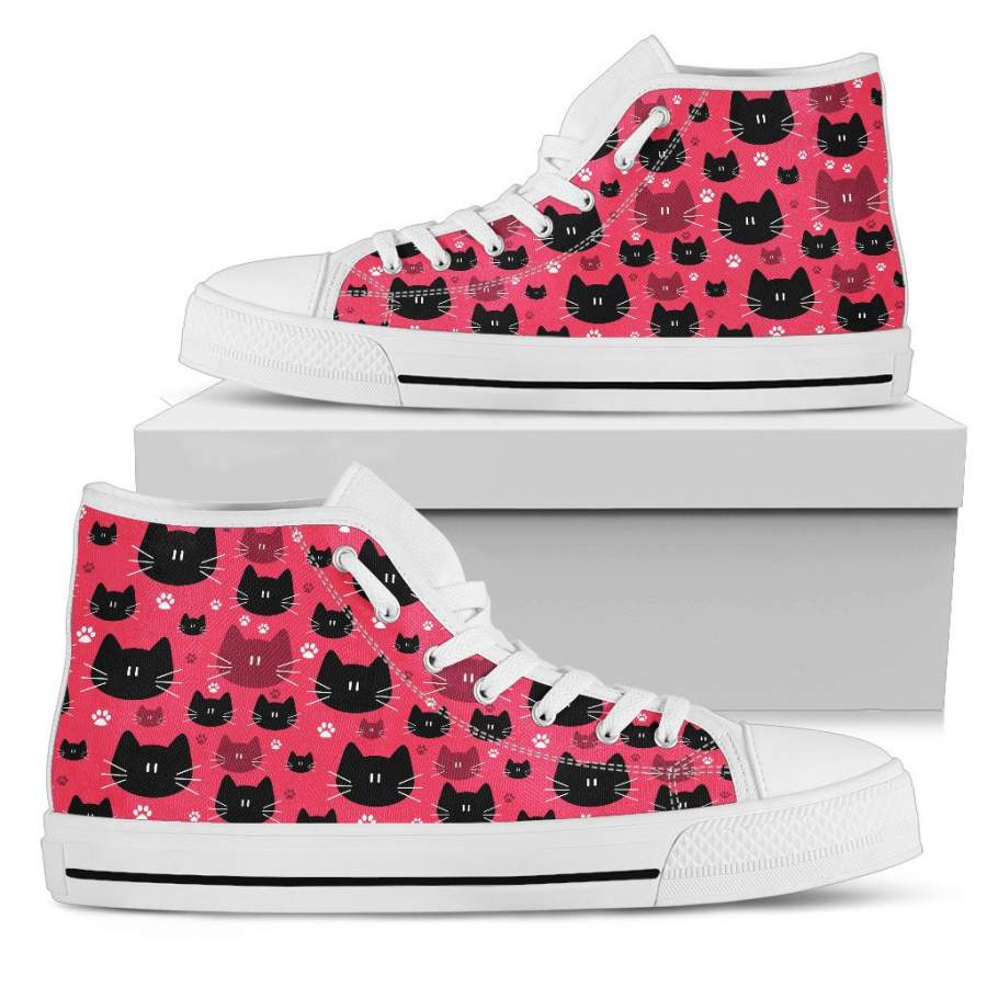 Black & Red Cat High Tops