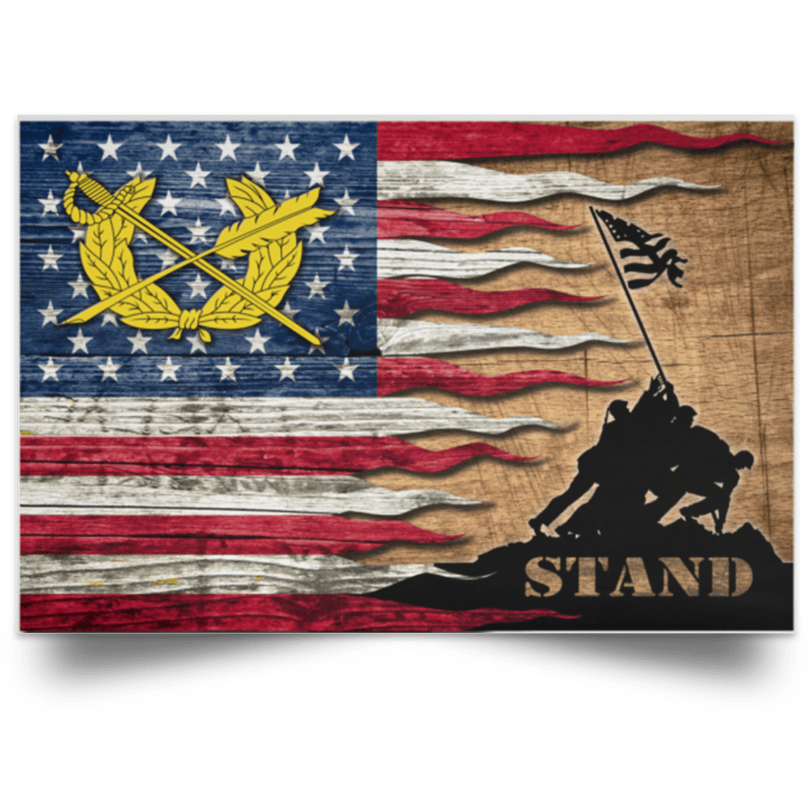 US Army Judge Advocate General’s Corps Stand For The Flag Satin Landscape Poster