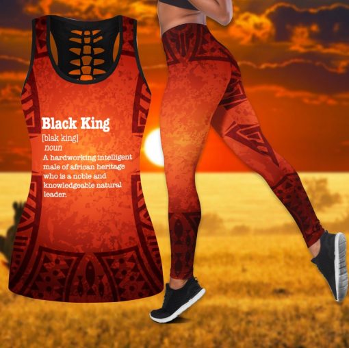 African American Black King Combo Tank-Top And Legging