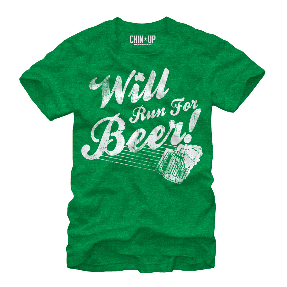 Chin Up Women’S Will Run For Beer  Boyfriend Tee