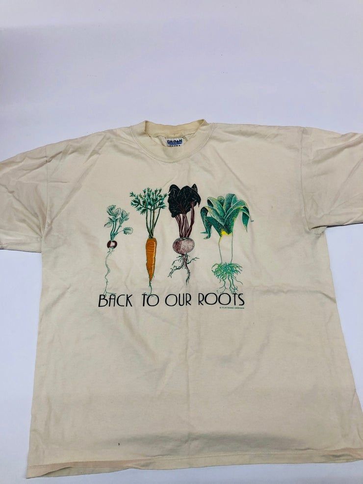 Vintage Back To Our Roots Vegan Vegetarian Vegetable Fruits Shirt