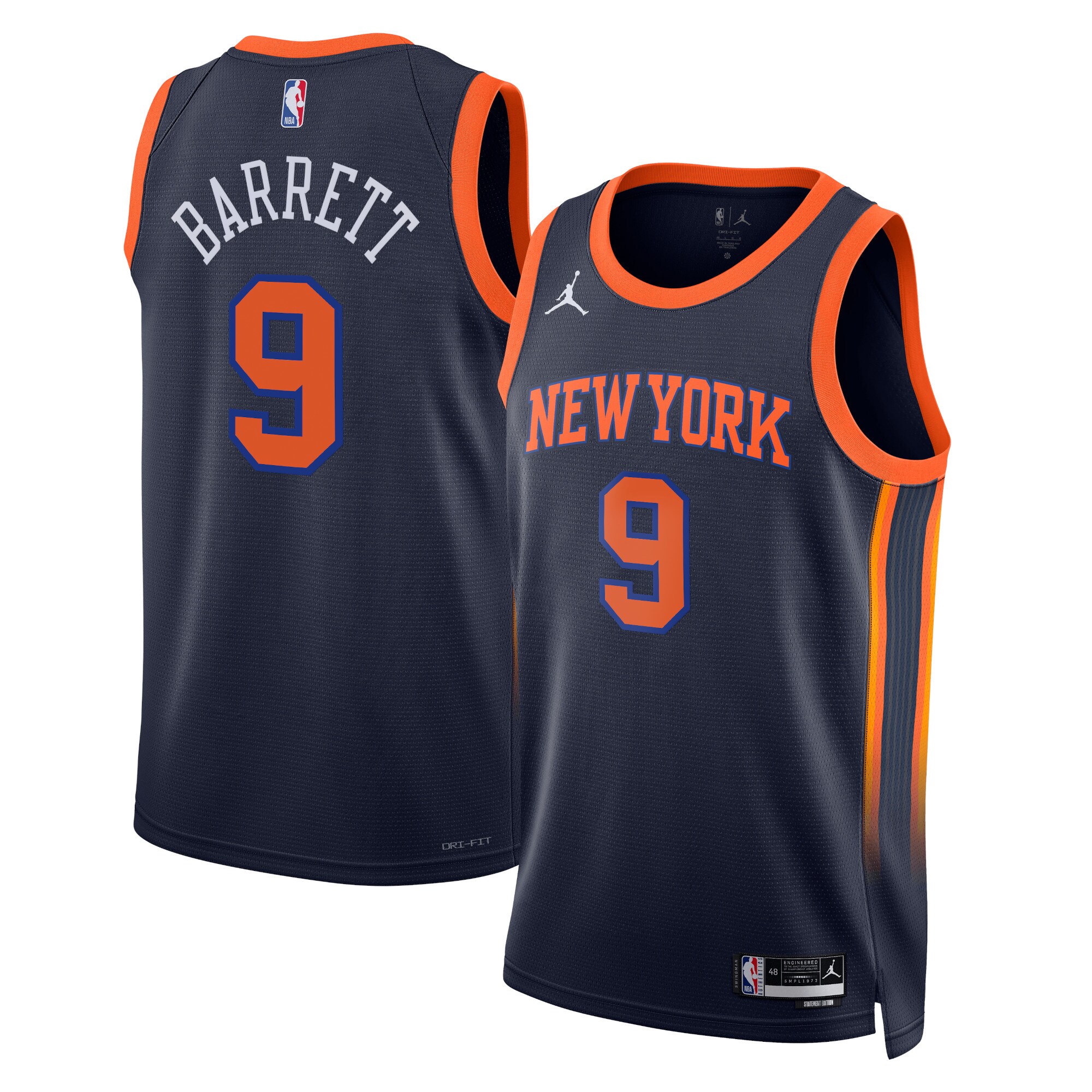 New York Knicks Jordan Statement Edition Swingman Jersey – Navy – RJ Barrett – Unisex