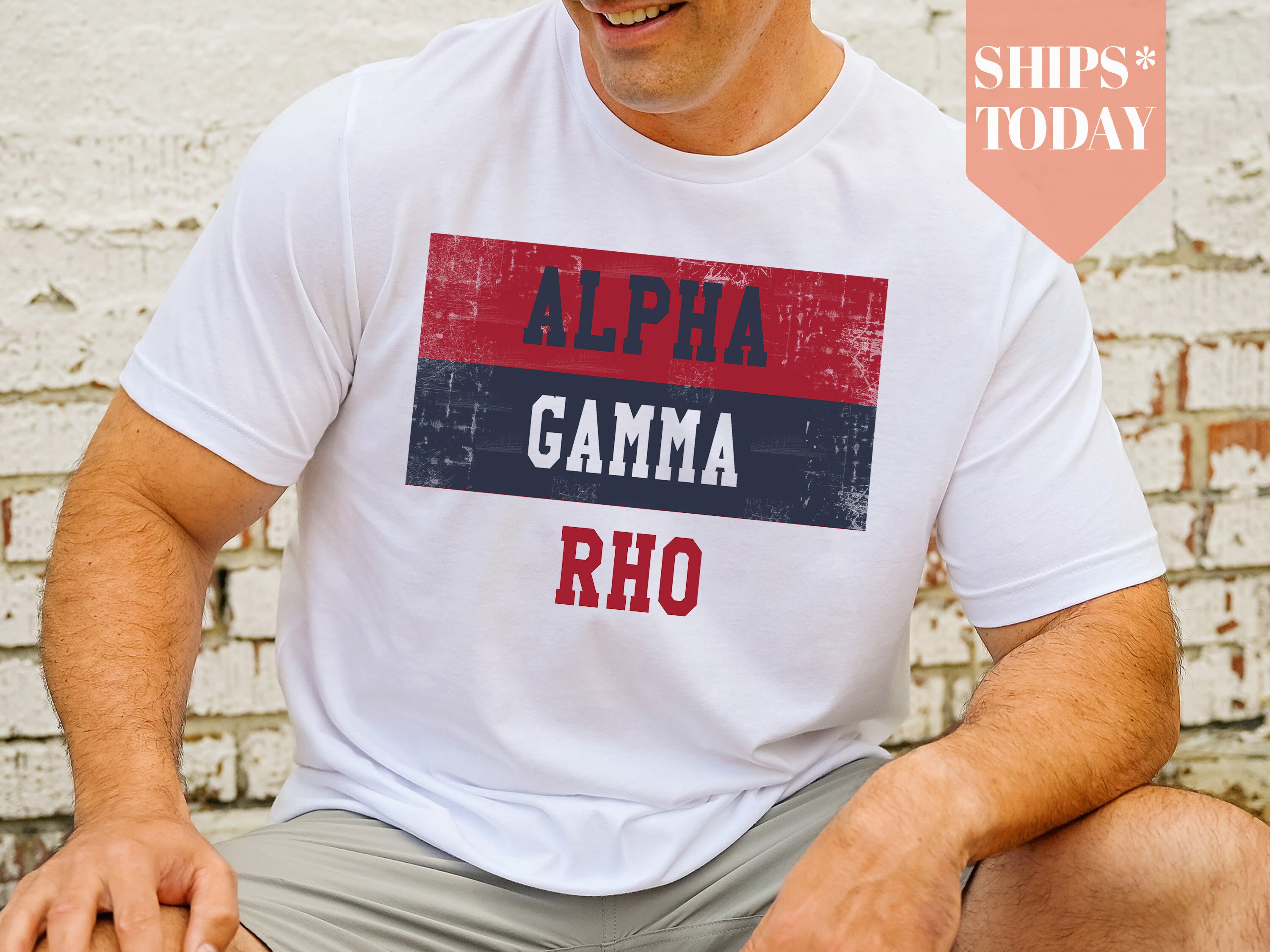 Alpha Gamma Rho Colorful Stripe Fraternity T-shirt | AGR Fraternity Gifts | Greek Letters | Initiation Gift | Fraternity Rush _ 1095g