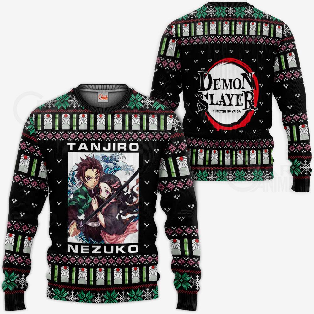 Tanjiro And Nezuko Ugly Sweater Christmas Demon Slayer Anime Gift VA10