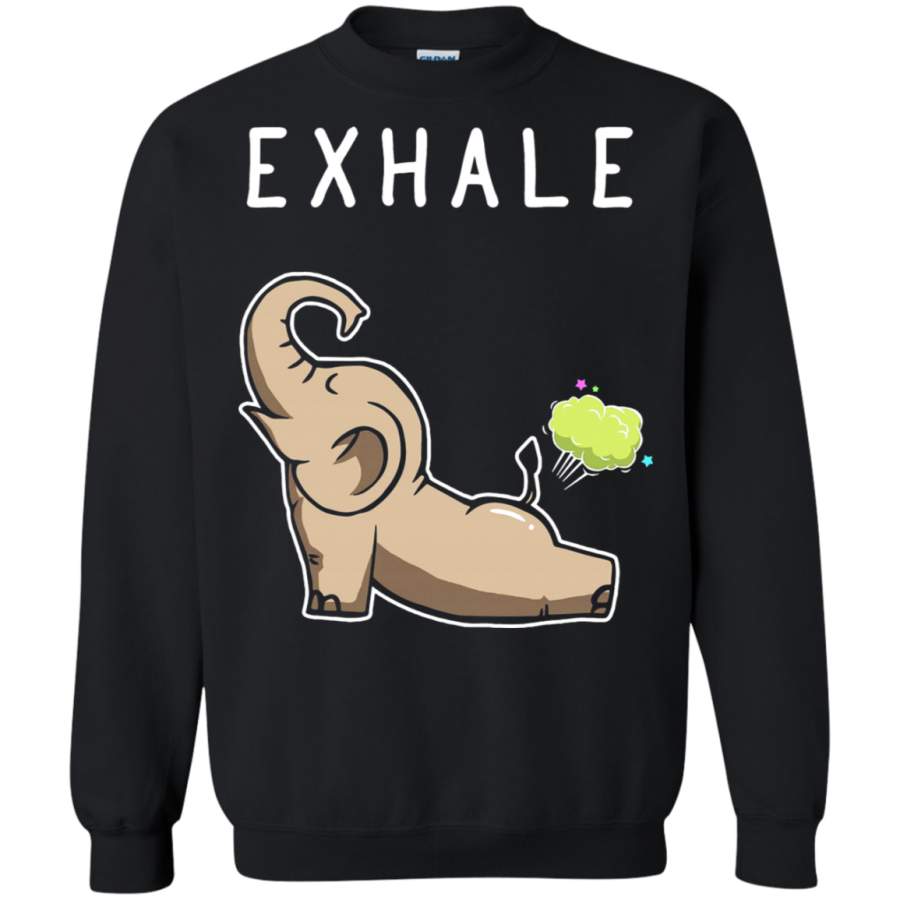 AGR Exhale Yoga Funny Animal  Elephant Sweatshirt