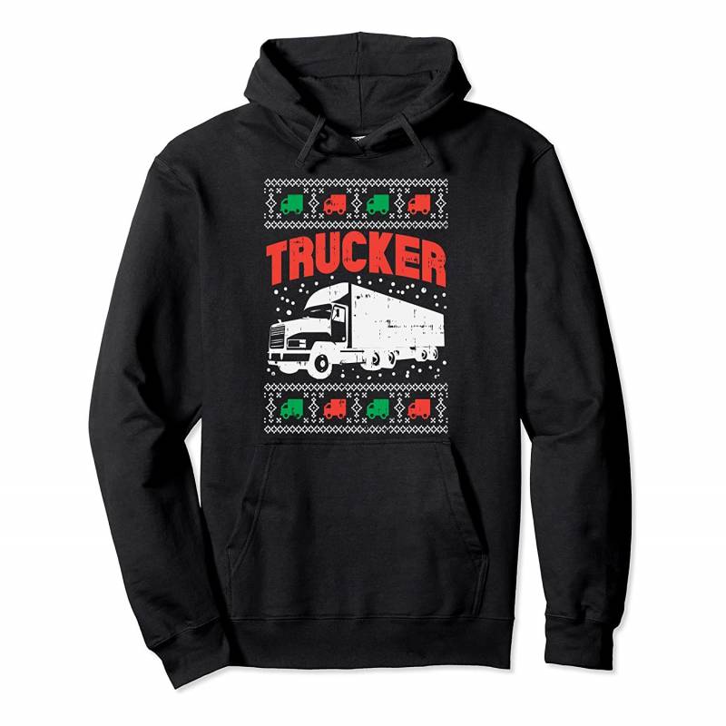 Trucker Xmas Truck Ugly Christmas Sweater For Men Gift Pullover Hoodie, T-Shirt, Sweatshirt