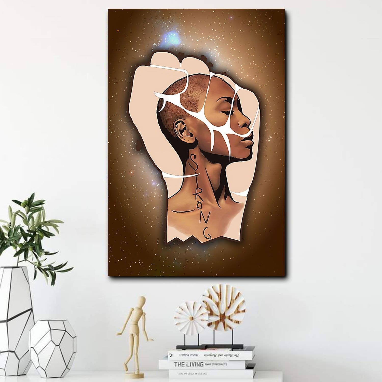 African Fashion Poster Strong Black Girl Black African Home Decoration