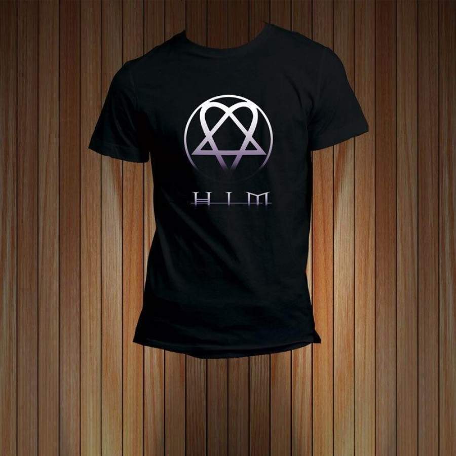 Mens Him Band Pentagram Rock Band T-Shirt Tee