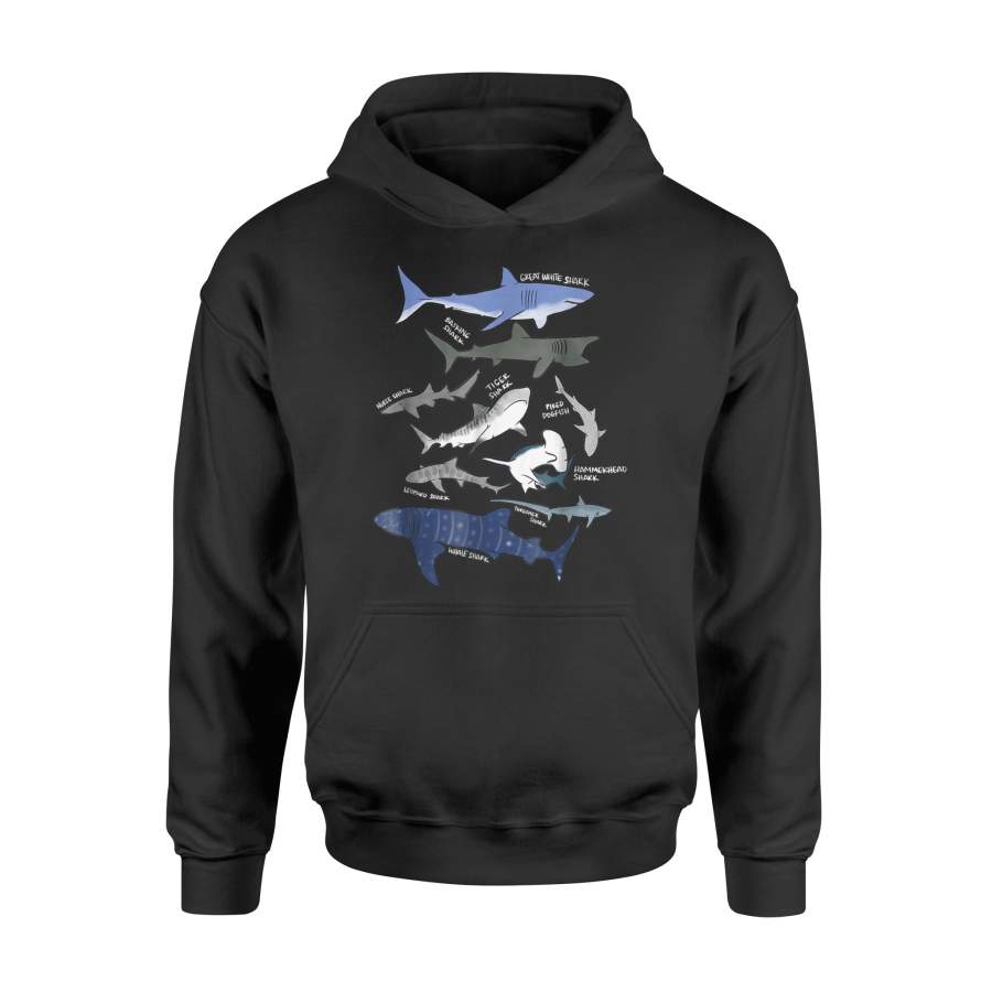 9 Types Of Sharks – Cool Shark – Biologist Hoodie