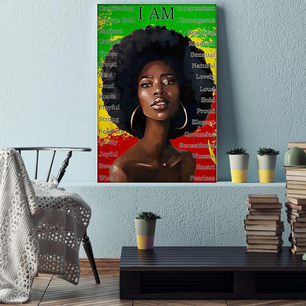 South Africa Canvas Prints Nice Black Poster Prints Black Woman Wall African Men Bedroom Alluring Dorm Room Canvas