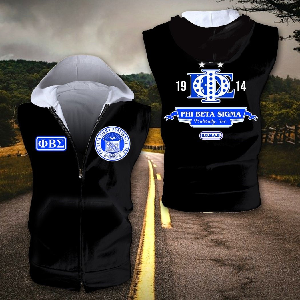 Fraternity Hoodie – Phi Beta Sigma Zipper Sleeveless Hoodie Toan Style