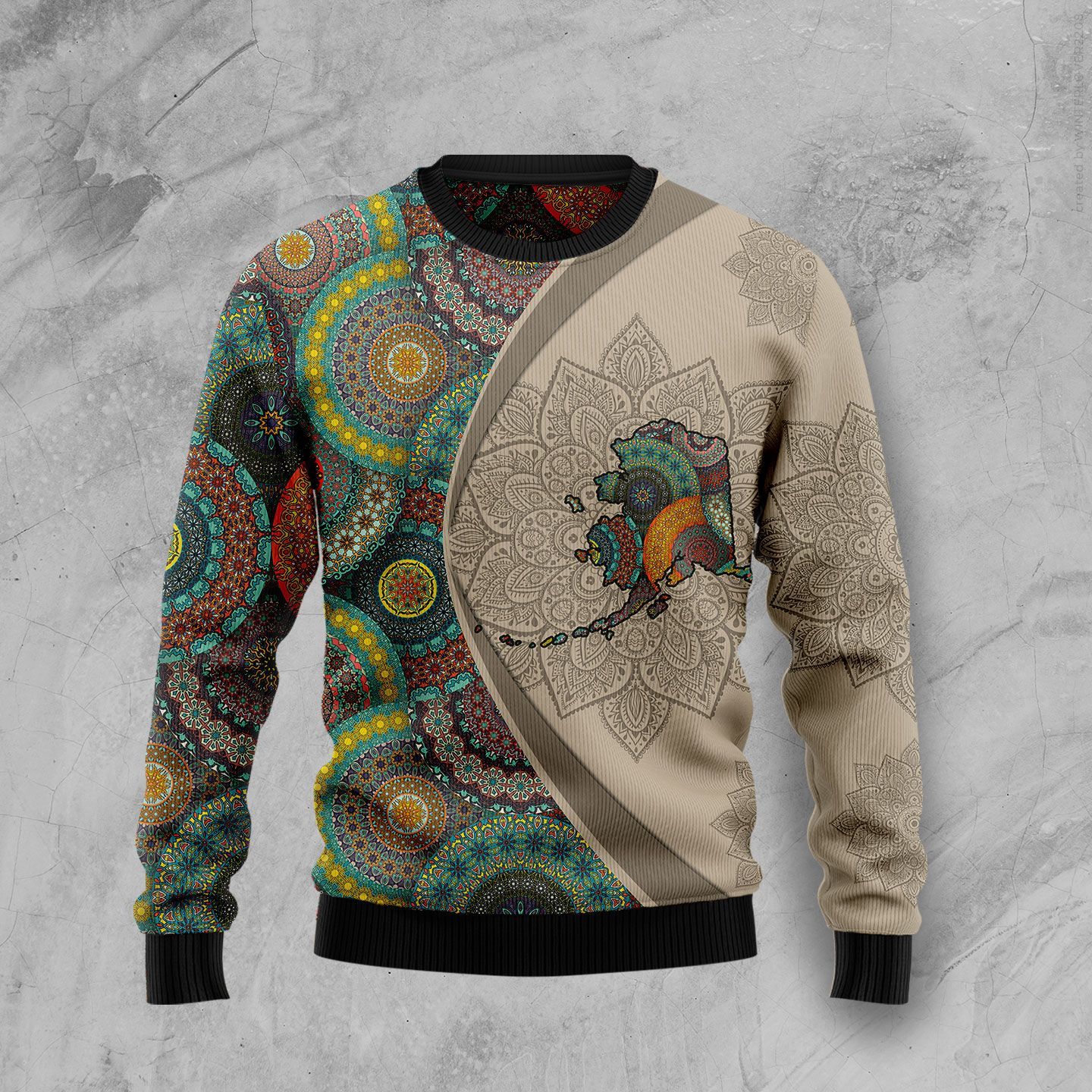 Alaska Mandala Ugly Christmas Sweater | For Men & Women | Adult | Us5246