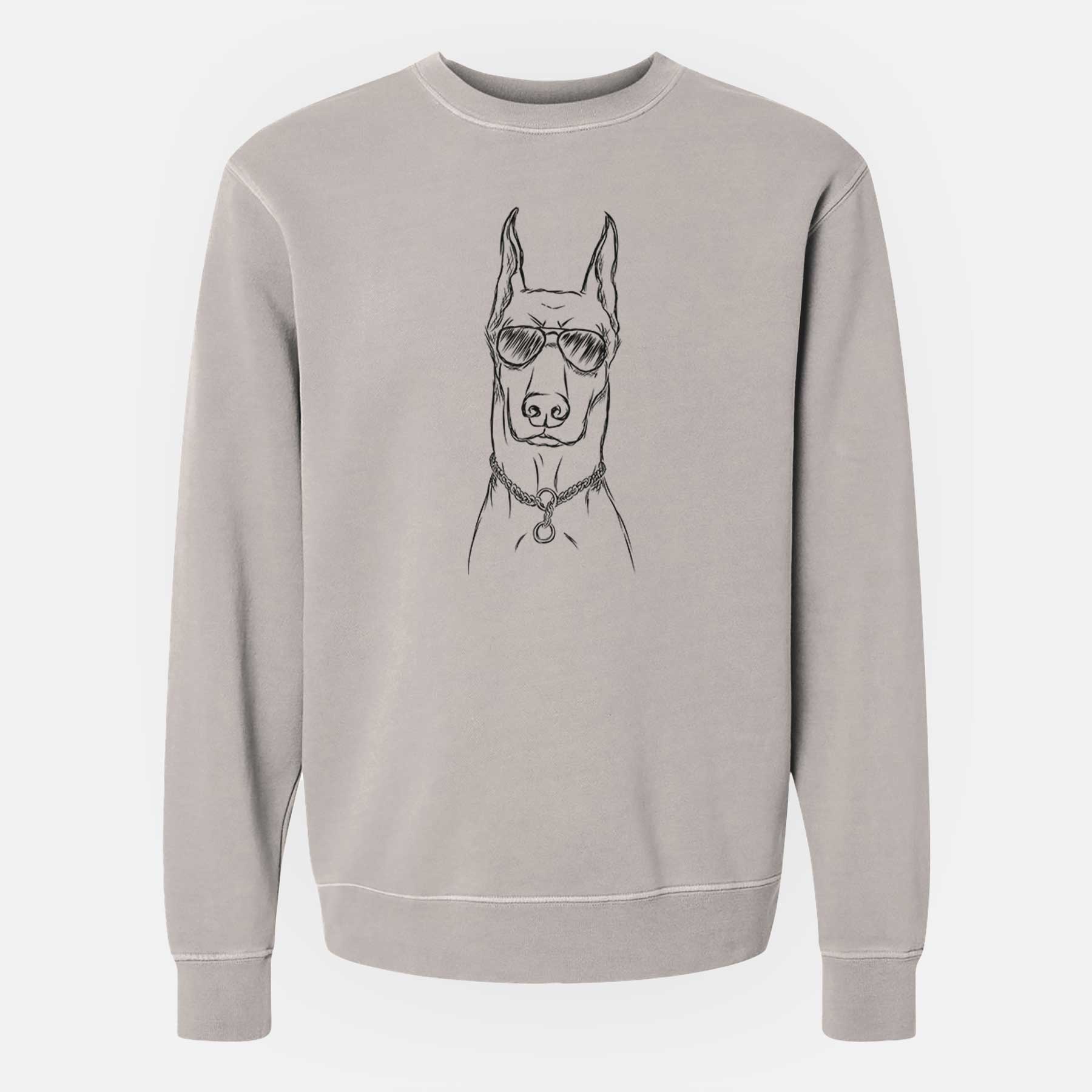 Aviator Ace The Doberman Pinscher – Unisex Pigment Dyed Crew Sweatshirt