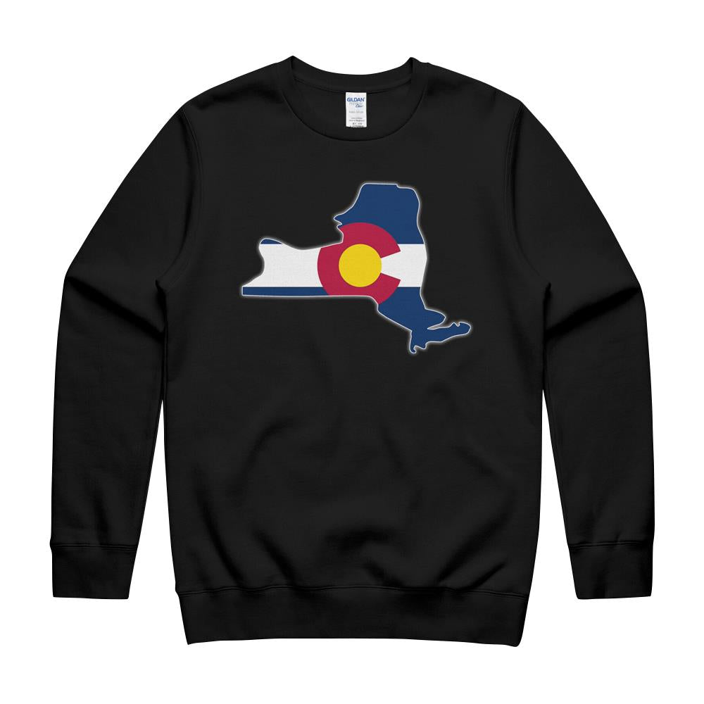 New York State Map Colorado Co Flag Roots Men Women Gift T-Shirt Hoodie Long Sleeve Tee Crewneck Sweatshirt