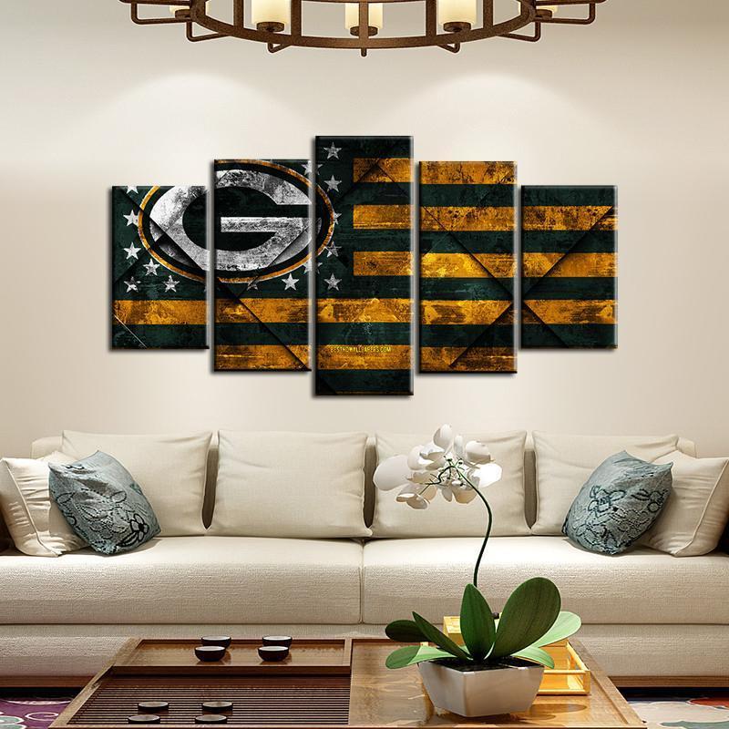 Green Bay Packers Rough Texture Canvas