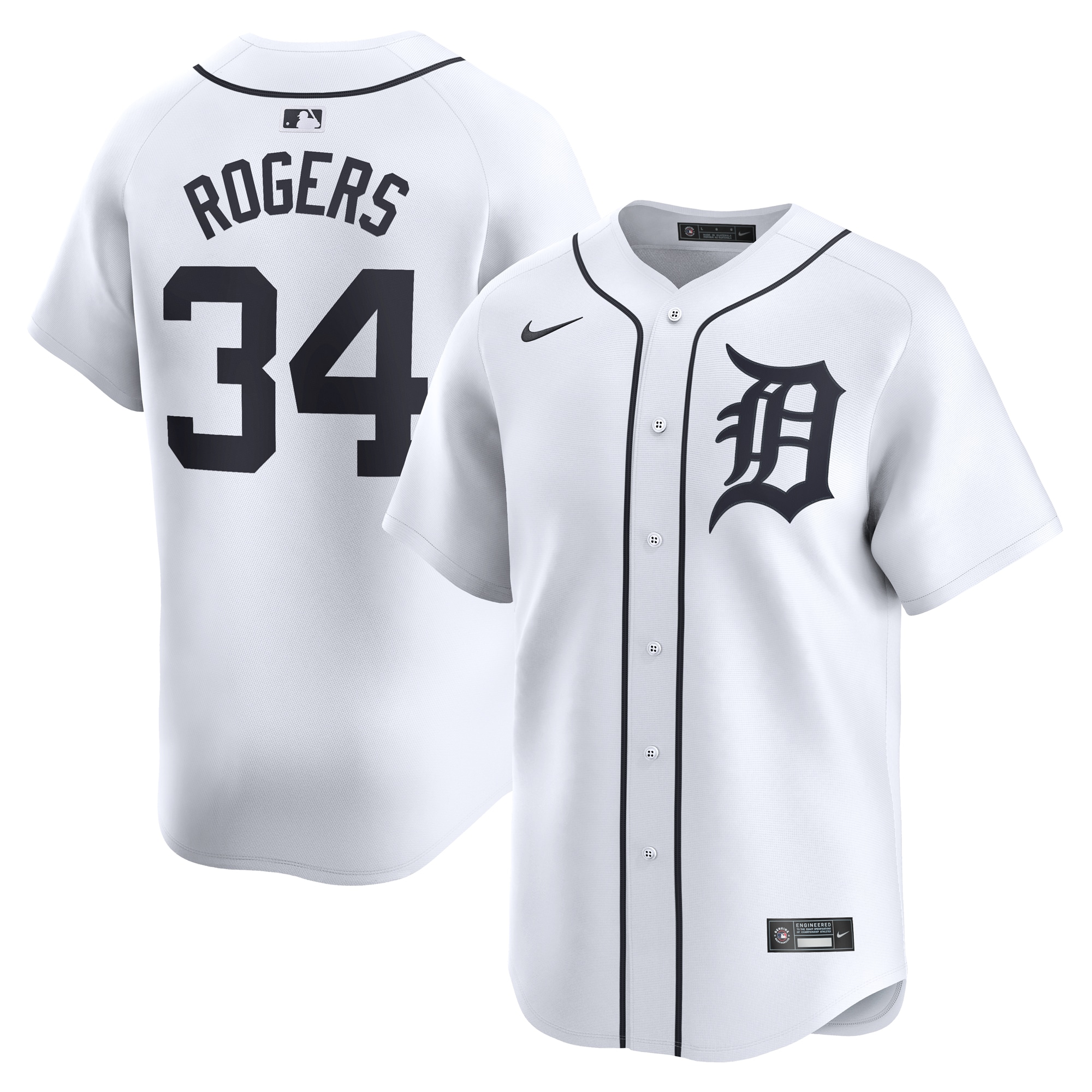 Jake Rogers Detroit Tigers Home Limited Player Jersey – White