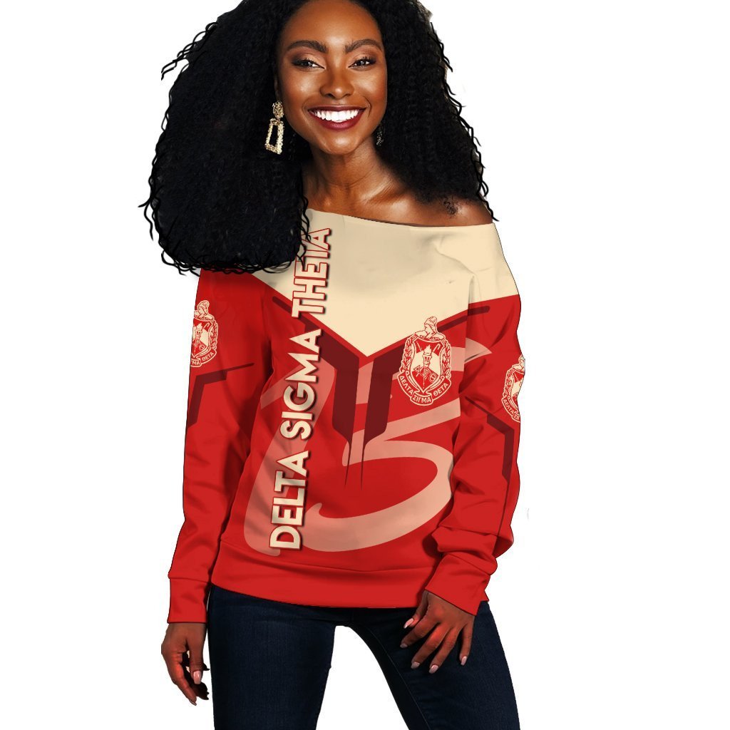 Sorority Sweatshirt – Delta Sigma Theta Women Off Shoulder Drinking Style