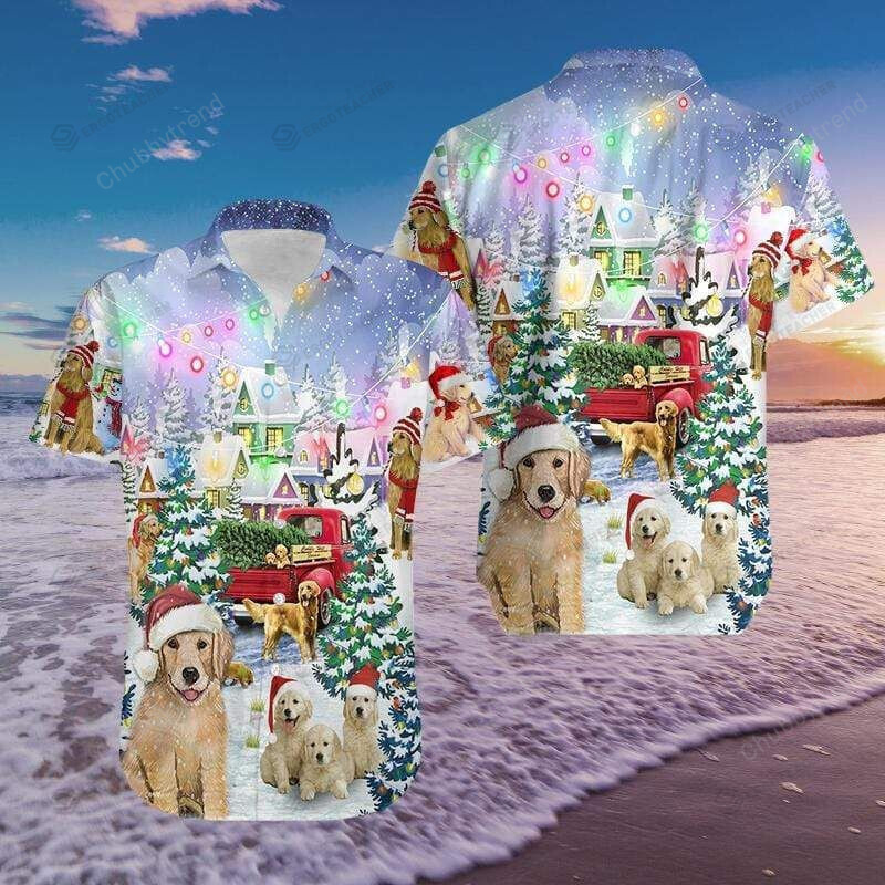 Golden Retriever Family On Christmas Hawaii Shirt Ha66923